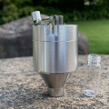 custom 4 Parts 56mm Sliver Aluminum herb grinder with Snuff Snorter Bottle